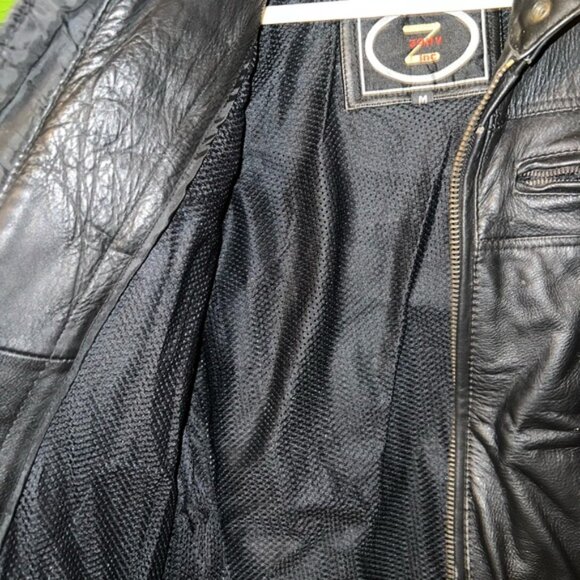 Vintage Zony Inc Heavy Duty Genuine Leather Motorcycle Jacket Size M - Picture 15 of 15